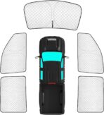 KMF 5pcs Thicken Sun Shades for Chevy Silverado 2500 3500 Accessories 2020-2025 2026, Chevrolet Car Window Covers Sunshade for Windshield Side Rear, UV Block and Blackout Privacy for Camping