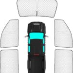 KMF 5pcs Thicken Sun Shades for Chevy Silverado 2500 3500 Accessories 2020-2025 2026, Chevrolet Car Window Covers Sunshade for Windshield Side Rear, UV Block and Blackout Privacy for Camping