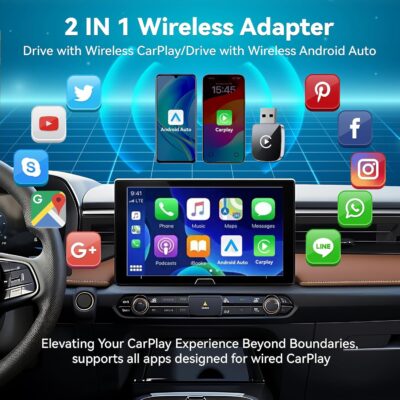 Mini Wireless CarPlay Adapter for iPhone,2 in 1 for Apple Carplay and Android Auto Adapter,Convert Wired to Wireless, Plug & Play, USB to USB-C/Type-C, Stable Control & No Delay, Black - Image 4