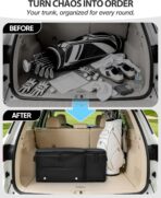 Golf Trunk Organizer with Built-in Hard Frame & Insulated Cooler Compartment, Ventilated Shoe Storage for 2 Pairs(Up to Mens US 11), Car Trunk Locker for Balls, Tees, Polos, Gloves - Black - Image 6