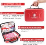 Gevoke 410 Piece Waterproof Hard Shell First Aid Kit for Home, Car, Travel, Camping, Truck, Hiking, Sports, Office, Vehicle & Outdoor Emergencies - Emergency Medical Kits (Red) - Image 3