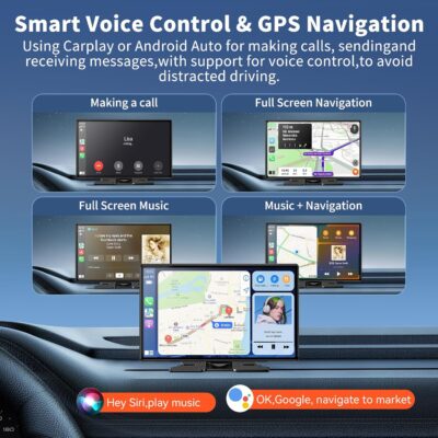 Wireless Carplay 11.3" A pple Carplay Screen for Car with 4K Dash Cam 1080P Backup Camera, Car Stereo for Carplay & Android Auto GPS Navigation/Bluetooth/Mirror Link/Voice Control/AUX/FM/Siri - Image 3