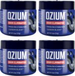 Ozium 4.5 Ounce 4 Pack Odor Eliminating Gel for Homes, Cars, Offices and More, Carbon Black