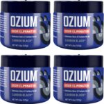 Ozium 4.5 Ounce 4 Pack Odor Eliminating Gel for Homes, Cars, Offices and More, Carbon Black