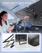 Portable for BMW X5 2019-2025 Windshield Sunshade Umbrella with Carry Bag, 2 in1 Ice Crystal Durable Compact Shade Umbrella UPF50+ UV Front Window Heat Insulation Protection Outdoor Camping - Image 5