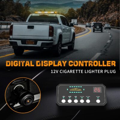 XRIDONSEN 28.4" 80 LED Roof Top Strobe Light Bar Amber White Emergency Warning Hazard Safety Double Side Traffic Advisor Lights w/Controller Magnetic Base for Plow Trucks Construction Vehicles Wrecker - Image 4