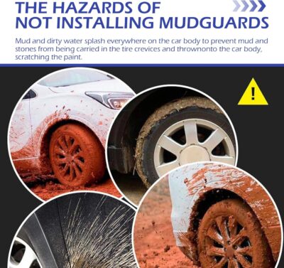 2PCS Car Mud Flaps, Anti-Scratch & Anti-Collision Vehicle Mud Flaps, Front Rear Tire Splash Guards, Universal for Most Cars, Trucks, SUVs (Black) - Image 5