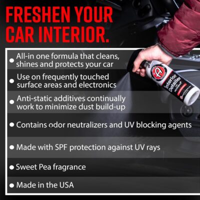 Adam's Polishes Interior Detailer 16 fl. oz (Sweet Pea) - Total Car Interior Cleaner, Protectant & Dressing | All Purpose Cleaner & Leather Conditioner | Vinyl, Dashboard, Screen, Seat Cleaner & More - Image 2