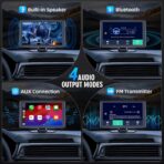 Portable Wireless Carplay Screen, PBYRD 9" Touchscreen with 4K HD Front Camera, Car Stereo with Apple Carplay & Android Auto, Mirror Link/Voice Control/Bluetooth/GPS Navigation-2025 NEW - Image 5