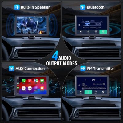 Portable Wireless Carplay Screen, PBYRD 9" Touchscreen with 4K HD Front Camera, Car Stereo with Apple Carplay & Android Auto, Mirror Link/Voice Control/Bluetooth/GPS Navigation-2025 NEW - Image 5