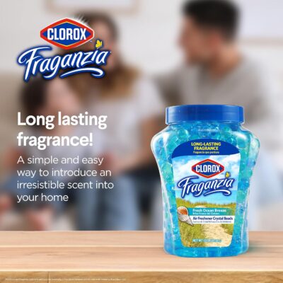 Clorox Fraganzia Crystal Beads Air Freshener, Long Lasting Room Deodorizer and Odor Eliminator Gel Beads to Freshen Home, Car, or Office, Fresh Ocean Breeze Scent, 12 Fl Oz - Image 3