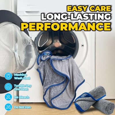 SHSCLY Professional Car Drying Towel – 2-Pack XL Microfiber Towels for Cars, Trucks & SUVs, No Drag, Paint-Safe, Controlled Streak-Free Drying, Lightweight Feel When Wet, Soft & Absorbent, 29" × 33" - Image 7