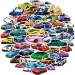 50PCS Super car Stickers for Adult, Racing Car Sticker, Color Waterproof Sports Car Decals, Cool Stickers Suitable for Water Bottles, Laptops, Skateboard,Helmet - Image 5