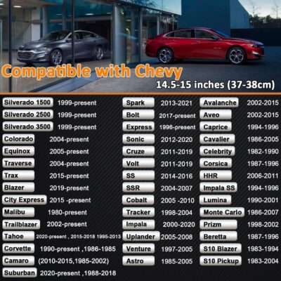 West Llama Customized Auto Car Steering Wheel Cover for Chevy 14.5-15 inches, Steering Wheel Cover for Chevrolet (Black - Standard Size) - Image 2