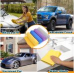 Premium Shammy Towel for Car, Super Absorbent 2 Pack 26""x17"" Car Drying Towel, Reusable Soft Car Wash Cloth, Chamois Cloth for Car, Dust Remove, No Scratch/Spot/Streak, Blue & Purple - Image 7