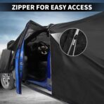 X AUTOHAUX Car Cover Outdoor Waterproof Sun Rain Snow Hail Protection with Left Side Door Zipper 210D-PU for Ford Expedition - Image 7