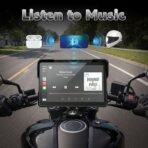 YZW Portable 7 inch Wireless Motorcycle Carplay GPS Screen with Android Auto, Navigation System Quick Release, Anti-thef, Bluetooth, Siri, Google Asistant, Light Sensor, Music Sharing,Vioce Control - Image 6