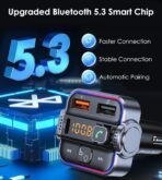 Bluetooth 5.3 FM Transmitter for Car, Dual Micphone Hands-Free Calls Wireless Radio Receiver, PD 30W & QC3.0 Fast Car Charger Adapter - Image 3