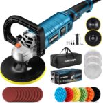 LDHTHOPI Buffer Polisher, 1600W 7 Inch/6 Inch Rotary Buffer Polisher Waxer, 7 Variable Speed 1000-3500 RPM, Detachable Handle for Car, Boat Sanding, Polishing, Waxing