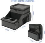 Car Organizer for Front Seat Organizer and Storage, Collapsible Car Caddy, Passenger Seat Organizer with Partitions & Cup Holders, Car Organization for kids and Adults (Grey) - Image 3