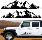 TOMALL 1 Pair 29.7'' Mountains Stickers Decal for Car Body Door Side Auto Snow Mountains Graphic Vinyl Decal Decoration for SUV Truck Off-Road Vehicles Universal Long Size Stickers Accessories (Black)