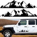 TOMALL 1 Pair 29.7'' Mountains Stickers Decal for Car Body Door Side Auto Snow Mountains Graphic Vinyl Decal Decoration for SUV Truck Off-Road Vehicles Universal Long Size Stickers Accessories (Black)