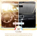 C&C Sage Floral Car Windshield Sun Shade - Sun Visor Sunshade for Car Windshield - Window Shades for Cars, SUV & Truck - Dash Cover UV Protection for Front Window Shade Accessories - 57" x 27" - Image 4