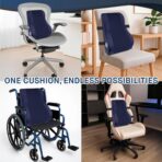 Samsonite Ergonomic Lumbar Support Pillow for Office Chair and Car Seat - Memory Foam Back Support Lumbar Pillow, Premium Cushion Chair Support for Lower Back Pain Relief and Versatile Use (Navy) - Image 9