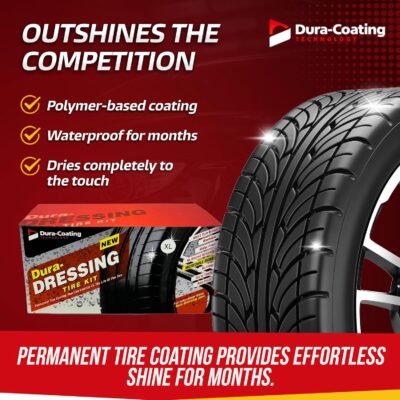 Dura-Dressing XL Total Tire Kit - Double Size Car Kit - Tire Dressing, Cleaning and Restoration Kit for Cars - High Gloss Coating to Renew and Protect Your Tires - Made in USA - Image 3