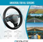 PIC AUTO Steering Wheel Cover, Black Piping Leather, Sports Carbon Fiber and Super Breathable Leather, Universal 14.5-15.5 Inch Anti-Slip Steering Wheels Accessories for Men & Women - Image 6