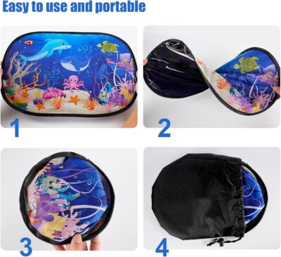 ABSOFINE Car Window Sun Shades for Baby Kids 2 Pack 19"x14", Ocean World Window Shades Sun Blocker Cover, Baby Car Shades for Back Windows with 8 Suction Cups and Storage Bag, Anti Glare & UV - Image 5