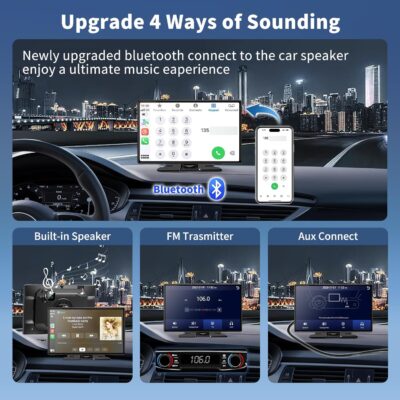 Wireless Carplay 11.3" A pple Carplay Screen for Car with 4K Dash Cam 1080P Backup Camera, Car Stereo for Carplay & Android Auto GPS Navigation/Bluetooth/Mirror Link/Voice Control/AUX/FM/Siri - Image 5