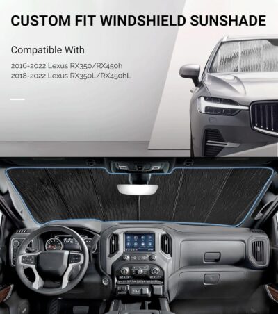 Windshield Sun Shade for Lexus RX350/RX450h 2016-2022, RX350L/RX450hL 2018-2022 - AstraGuard - Image 2
