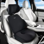 FLORICH Car Seat Cushion & Lumbar Support Pillow & Car Neck Pillow, Ergonomic Memory Foam Driving Seat Cushion for Back & Sciatica Pain Relief, Non-Slip Washable Cushion for Car, Driver, Office-Black