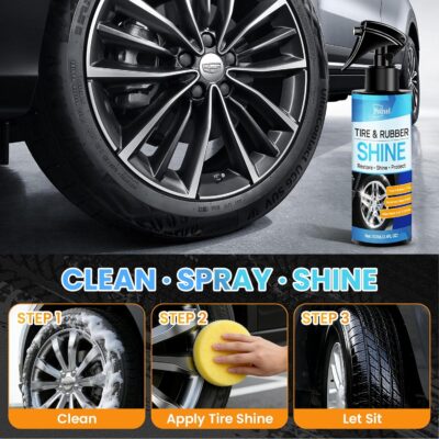 Deep Black Tire Shine Spray – Non-Greasy, No-Sling Tire Dressing Long-Lasting Hydrophobic & UV Protection Formula for Car, Truck, SUV & Motorcycle – 100ml/3.4oz - Image 6