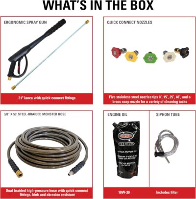 Simpson 4200 PSI Gas Pressure Washer, 4.0 GPM Commercial Power Washer, Cold Water, Honda GX390 Engine, 50' Hose, Aluminum Series, 49-State Compliant (ALH3228-S) - Image 4