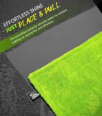 KKV Full-Sized SUV Drying Towel, 48”x24” Dual Sided Microfiber Car Cleaning Towel with Twisting Yarn Technique, 1400GSM Super Absorbent, Scratch-Free, Machine Washable (Darkgray-GreenYellow) - Image 5