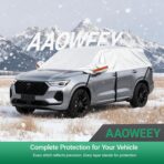 Half Car Cover for SUV, Sunroof & Windshield Cover for Ice and Snow, Hail Protector with Cotton Liner, Waterproof Roof Car Cover for All Weather Sun Rain Dust Protection - Image 7