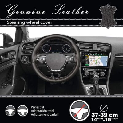 CAR+ 2505WBB Steering Wheel Cover, Black - Image 5