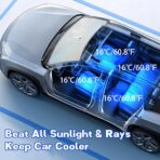 Windshield Sun Shade Umbrella, Portable Foldable, Spring Structure Wind Shield, Front Window Sunshade, Protect from Sun Rays Car Windshield, for Men (57'' x 31.5'') - Image 5