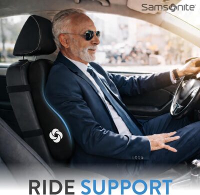 Samsonite Memory Foam Lumbar Support Pillow, Ergonomic Back Cushion for Office Chair, Gaming Chair, Automotive Full Back Support, Home Essentials for Sitting Comfort and Posture Relief, Black - Image 5