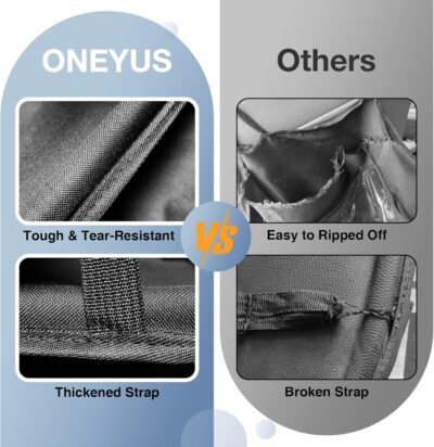 Car Backseat Organizer with Table Tray(2-Pack) 9 Storage Pockets Backseat Car Organizer and storage with Tablet Holder, Kick Mats Back Seat Cover for Kids family Road Trip Essentials Travel - Image 5