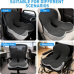Denchy Car Seat Cushion with Lumbar Support for Long Sitting, Ergonomic Memory Foam Driving Seat Cushions for Semi Truck Bus Driver Trucker, Non Slip Office Chair Cushion (Dark Light Gray) - Image 6