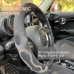 PINCTROT Comfy Grip Steering Wheel Cover, Anti-Slip Design, Universal 14.5-15 Inch(Silicone Gray) - Image 2
