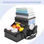 Car Organizer for Front Seat Organizer and Storage, Collapsible Car Caddy, Passenger Seat Organizer with Partitions & Cup Holders, Car Organization for kids and Adults (Grey) - Image 5