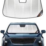 Pigenius Windshield Sun Shade for Cadillac XT4 2019-2025. Reflective Aluminum Film Front Window Sunshade - BLAZBLOCK