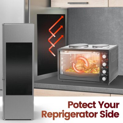 Heat Shield Automotive Aluminum Reflects 95% of Radiant Heat, 12" x 24" Stove Heat Shield to Protect Refrigerator, Heat Shield Wrap for Exhaust, Motorcycle, Wood Stove, Cabinet, Fireplace (Black) - Image 4