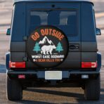 Go Outside Worst Case Scenario a Bear Kills You Rv Spare Tire Cover, Camper Spare Tire Cover for RV Trailer, Camper Wheel Protectors Trailer Rv SUV Truck Travel Trailers 14 inch - Image 3