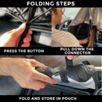 EcoNour Umbrella Windshield Sun Shade for Car | Foldable Umbrella Sun Shield | UV & Heat Protection for Front Window Shade with Storage Pouch | Fits Coupe, Sedan & Hatchbacks | Small 52"x31" - Image 8