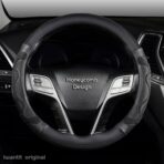 Iwantit® Car Steering Wheel Covers with 3D Silicone Honeycomb for Men,Anti-Slip Design and Breathable Fabric,Universal Fit 14.5-15 Inches (Full Black) - Image 2